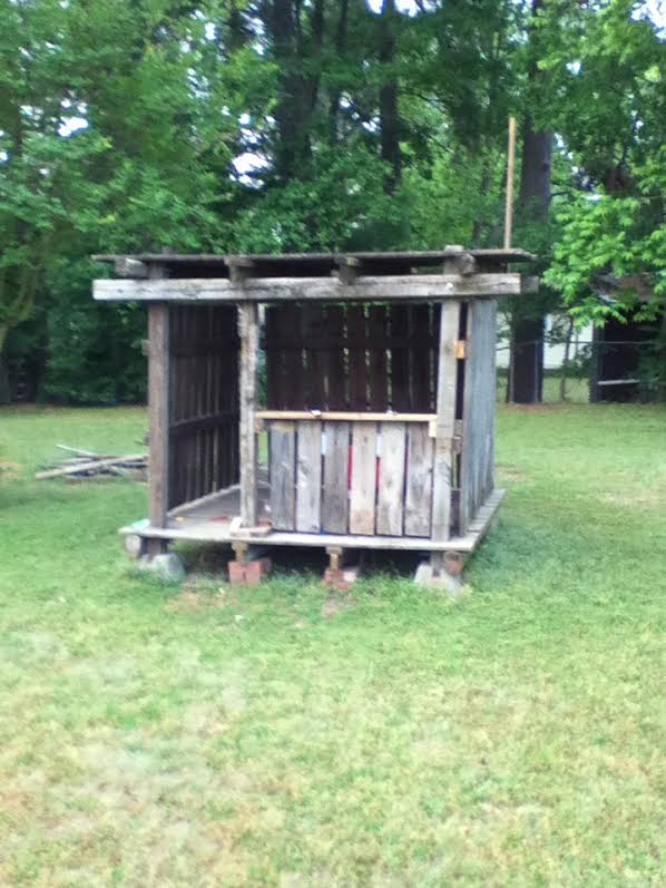 My son's fort out back. I jokingly call it my tornado shelter.