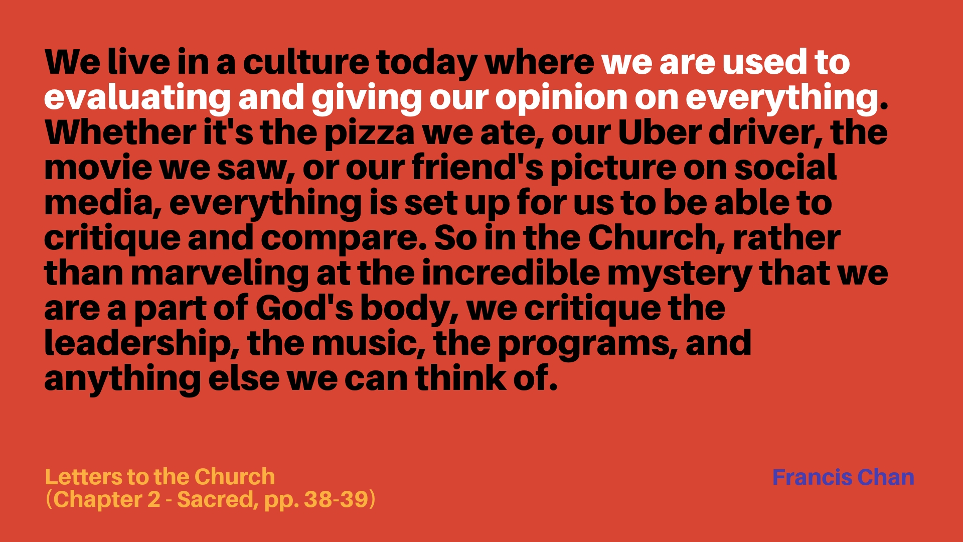 Letters to the Church by Francis Chan