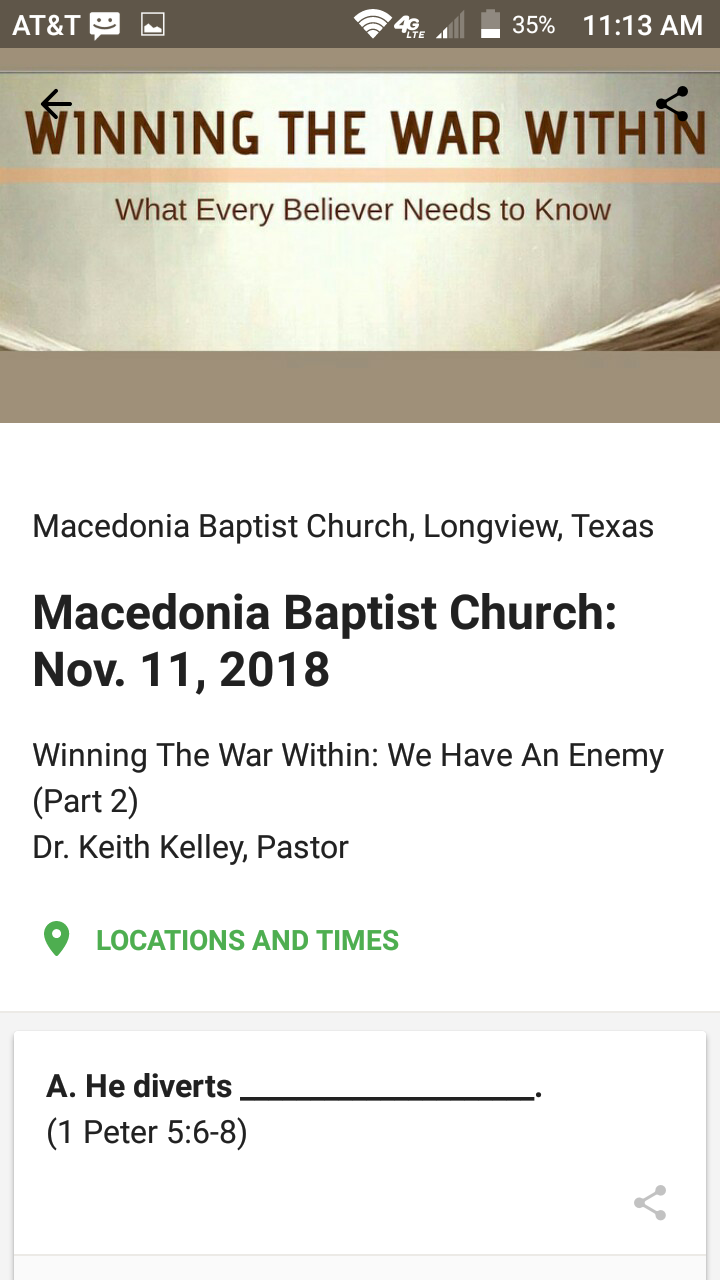 YouVersion Events - Sermon Notes