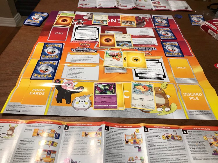 Our first game of Pokémon TCG.